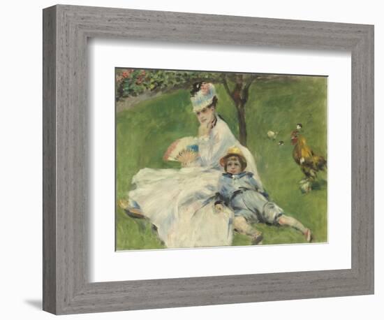 Madame Monet and Her Son, 1874-Pierre-Auguste Renoir-Framed Giclee Print