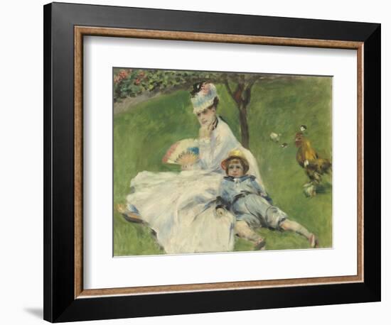 Madame Monet and Her Son, 1874-Pierre-Auguste Renoir-Framed Giclee Print