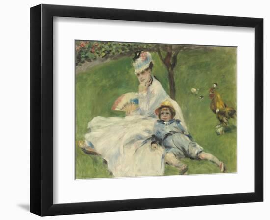 Madame Monet and Her Son, 1874-Pierre-Auguste Renoir-Framed Giclee Print