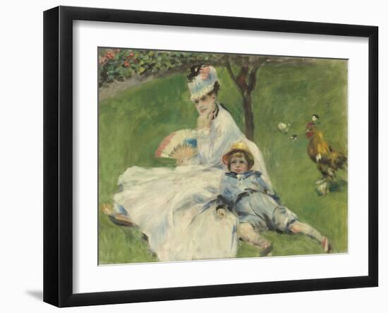 Madame Monet and Her Son, 1874-Pierre-Auguste Renoir-Framed Giclee Print