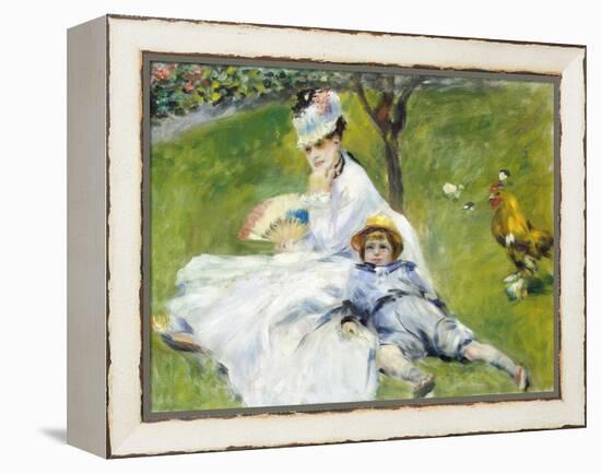 Madame Monet and Her Son-Pierre-Auguste Renoir-Framed Premier Image Canvas