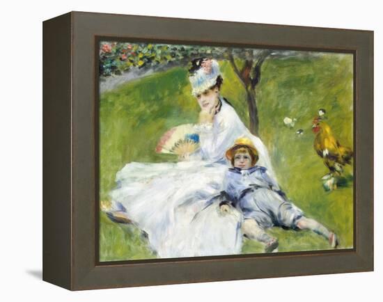 Madame Monet and Her Son-Pierre-Auguste Renoir-Framed Premier Image Canvas