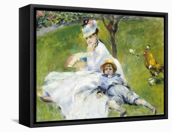Madame Monet and Her Son-Pierre-Auguste Renoir-Framed Premier Image Canvas
