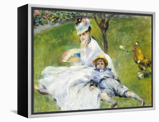 Madame Monet and Her Son-Pierre-Auguste Renoir-Framed Premier Image Canvas