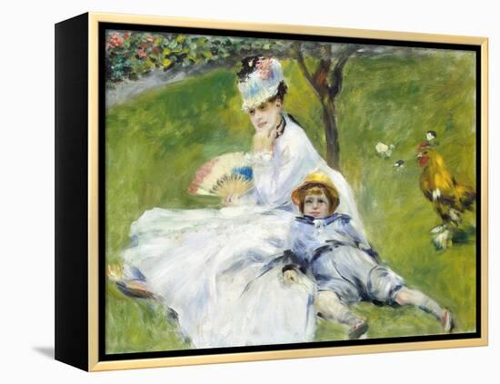 Madame Monet and Her Son-Pierre-Auguste Renoir-Framed Premier Image Canvas