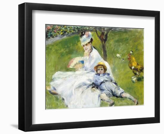 Madame Monet and Her Son-Pierre-Auguste Renoir-Framed Giclee Print