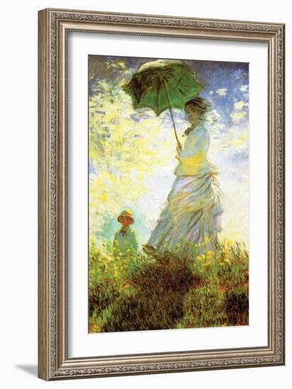 Madame Monet and Son-Claude Monet-Framed Art Print