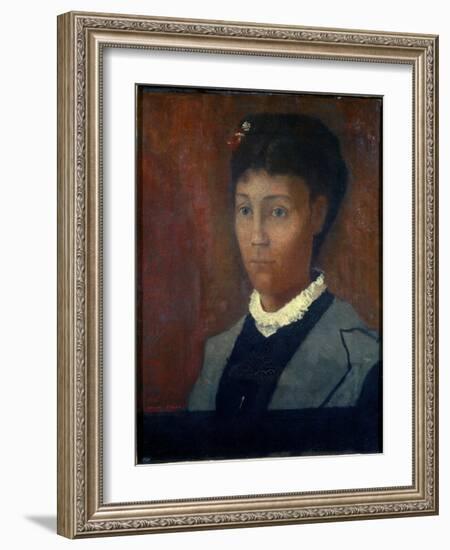 Madame Odilon, 1882 (Oil on Canvas)-Odilon Redon-Framed Giclee Print