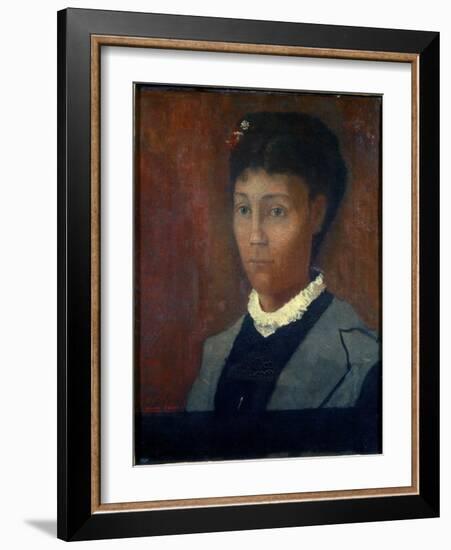 Madame Odilon, 1882 (Oil on Canvas)-Odilon Redon-Framed Giclee Print