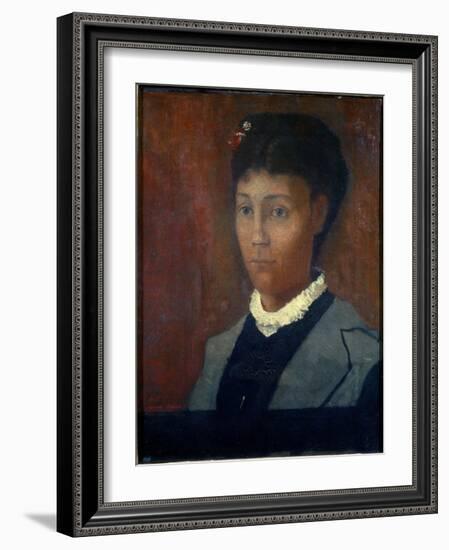Madame Odilon, 1882 (Oil on Canvas)-Odilon Redon-Framed Giclee Print