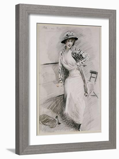 Madame Paris Seated on a Banquette-Paul Cesar Helleu-Framed Giclee Print