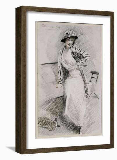 Madame Paris Seated on a Banquette-Paul Cesar Helleu-Framed Giclee Print