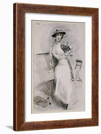 Madame Paris Seated on a Banquette-Paul Cesar Helleu-Framed Giclee Print