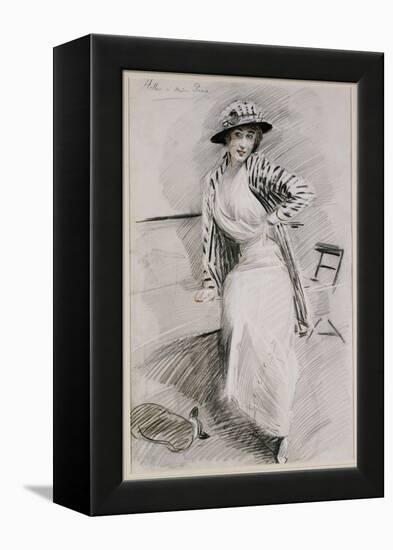 Madame Paris Seated on a Banquette-Paul Cesar Helleu-Framed Premier Image Canvas