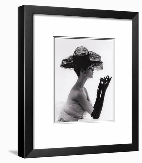 Madame Paulette Net Hat, c.1963-John French-Framed Art Print