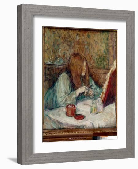 Madame Poupoule at Her Toilet, 1898 (Oil on Board)-Henri de Toulouse-Lautrec-Framed Giclee Print