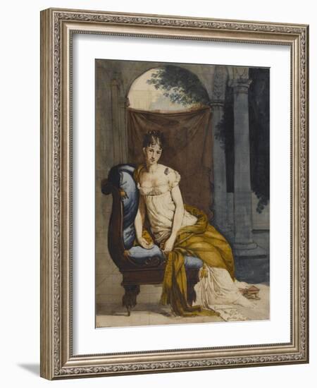 Madame Récamier (1777-1849), femme de lettres française, en robe d'intérieur-Francois Gerard-Framed Giclee Print