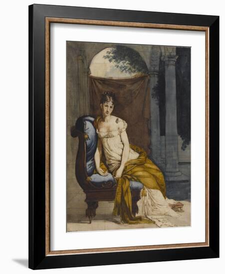 Madame Récamier (1777-1849), femme de lettres française, en robe d'intérieur-Francois Gerard-Framed Giclee Print