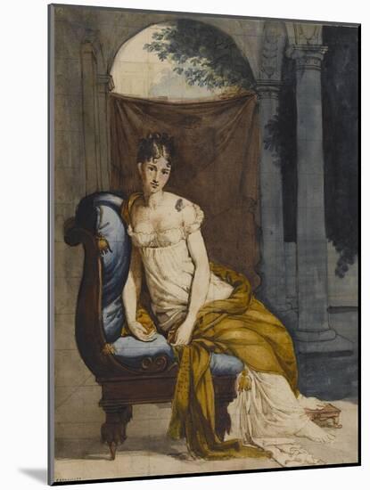 Madame Récamier (1777-1849), femme de lettres française, en robe d'intérieur-Francois Gerard-Mounted Giclee Print