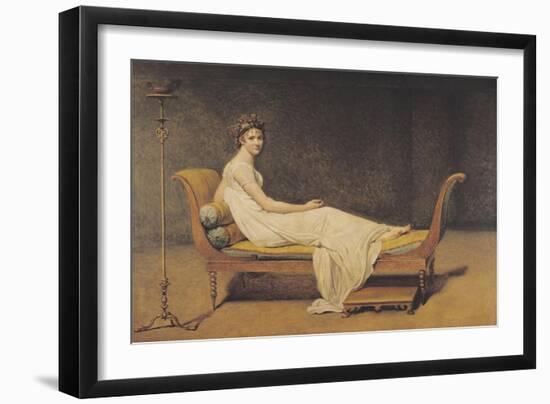 Madame Recamier, 1800-Jacques-Louis David-Framed Giclee Print