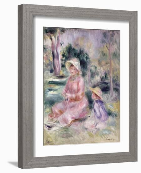 Madame Renoir and Her Son Pierre, 1890-Pierre-Auguste Renoir-Framed Giclee Print