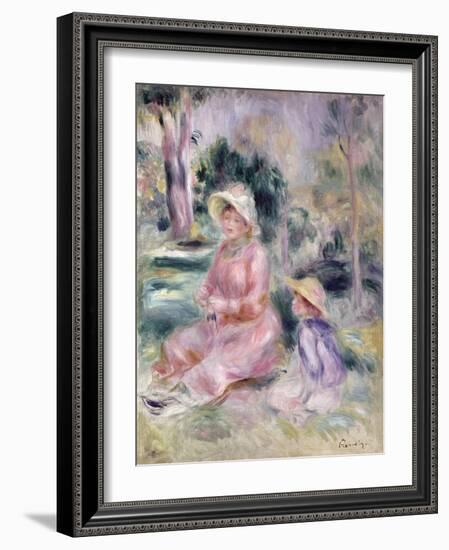 Madame Renoir and Her Son Pierre, 1890-Pierre-Auguste Renoir-Framed Giclee Print