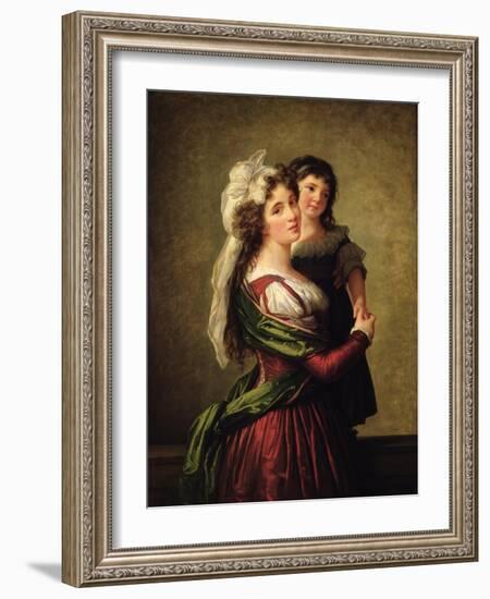 Madame Rousseau and Her Daughter, 1789-Elisabeth Louise Vigee-LeBrun-Framed Giclee Print