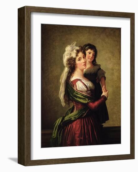 Madame Rousseau and Her Daughter, 1789-Elisabeth Louise Vigee-LeBrun-Framed Giclee Print