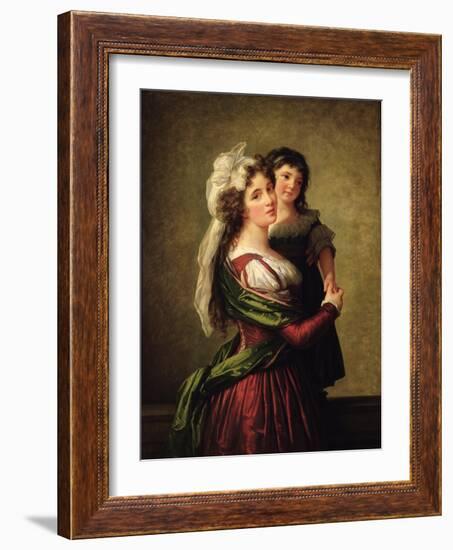 Madame Rousseau and Her Daughter, 1789-Elisabeth Louise Vigee-LeBrun-Framed Giclee Print