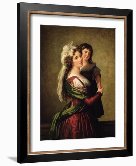 Madame Rousseau and Her Daughter, 1789-Elisabeth Louise Vigee-LeBrun-Framed Giclee Print