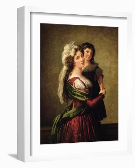 Madame Rousseau and Her Daughter, 1789-Elisabeth Louise Vigee-LeBrun-Framed Giclee Print