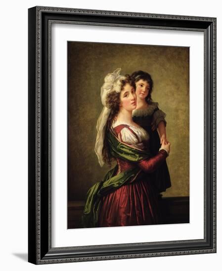 Madame Rousseau and Her Daughter, 1789-Elisabeth Louise Vigee-LeBrun-Framed Giclee Print