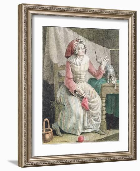 Madame Sans Culotte, C.1789 (Colour Litho)-French-Framed Giclee Print