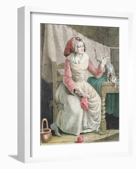 Madame Sans Culotte, C.1789 (Colour Litho)-French-Framed Giclee Print