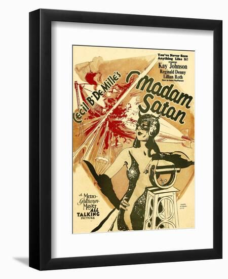 Madame Satan, Kay Johnson on Window Card, 1930-null-Framed Art Print