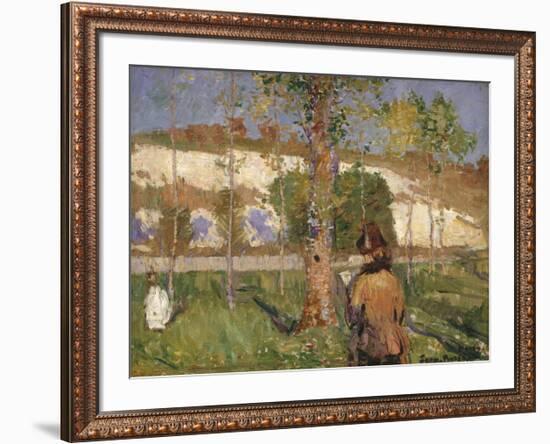 Madame Sisley on the banks of the Loing at Moret-John Peter Russell-Framed Premium Giclee Print