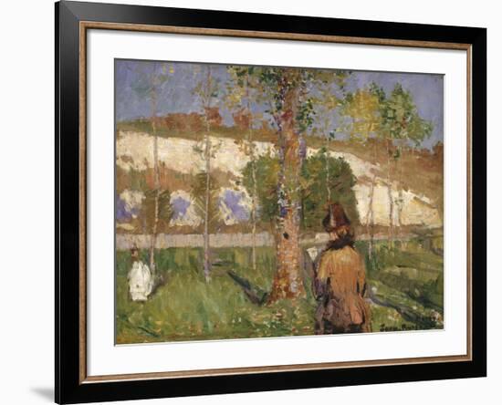 Madame Sisley on the banks of the Loing at Moret-John Peter Russell-Framed Premium Giclee Print