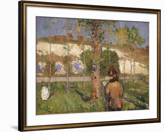 Madame Sisley on the banks of the Loing at Moret-John Peter Russell-Framed Premium Giclee Print