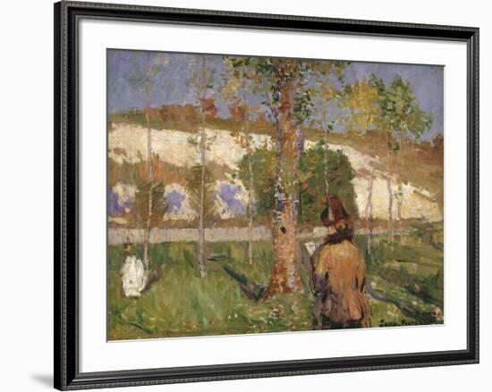 Madame Sisley on the banks of the Loing at Moret-John Peter Russell-Framed Premium Giclee Print