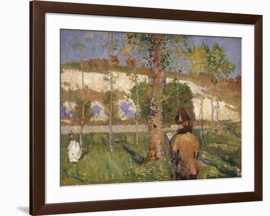 Madame Sisley on the banks of the Loing at Moret-John Peter Russell-Framed Premium Giclee Print