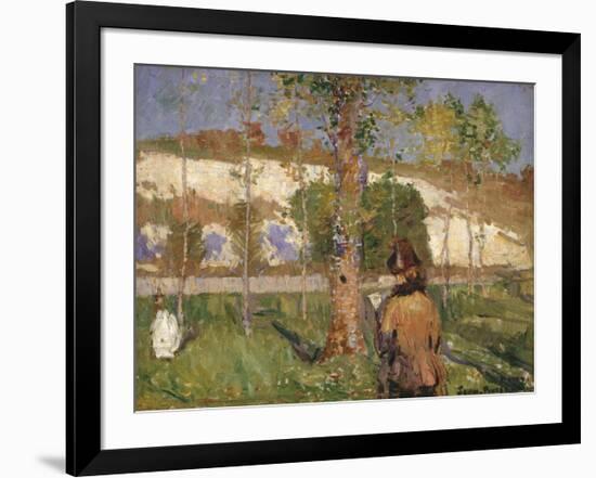 Madame Sisley on the banks of the Loing at Moret-John Peter Russell-Framed Premium Giclee Print