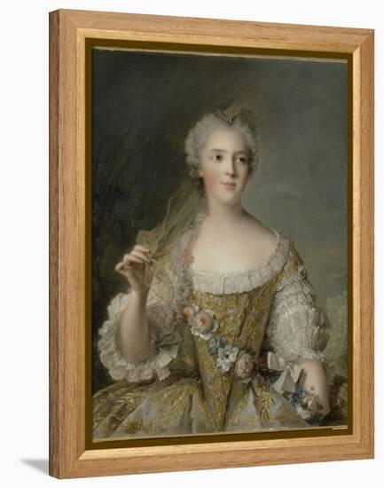 Madame Sophie de France, fille de Louis XV (1734-1782), représentée en buste tenant une guirlande-Jean-Marc Nattier-Framed Premier Image Canvas