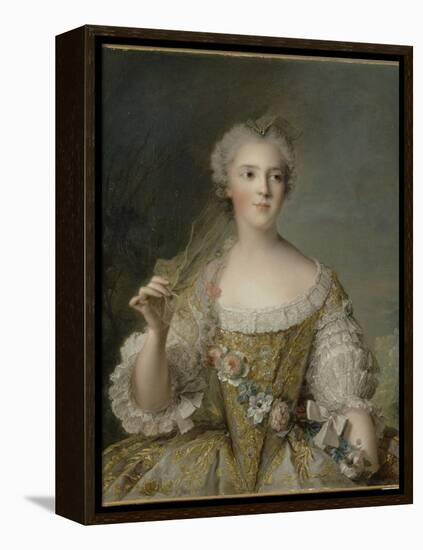 Madame Sophie de France, fille de Louis XV (1734-1782), représentée en buste tenant une guirlande-Jean-Marc Nattier-Framed Premier Image Canvas