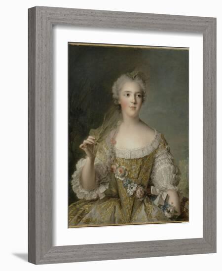 Madame Sophie de France, fille de Louis XV (1734-1782), représentée en buste tenant une guirlande-Jean-Marc Nattier-Framed Giclee Print