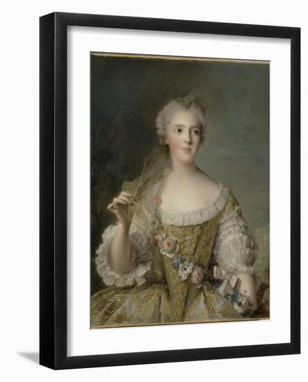 Madame Sophie de France, fille de Louis XV (1734-1782), représentée en buste tenant une guirlande-Jean-Marc Nattier-Framed Giclee Print