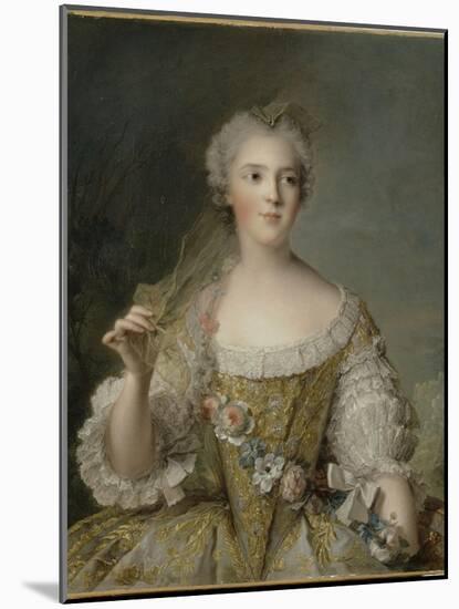 Madame Sophie de France, fille de Louis XV (1734-1782), représentée en buste tenant une guirlande-Jean-Marc Nattier-Mounted Giclee Print