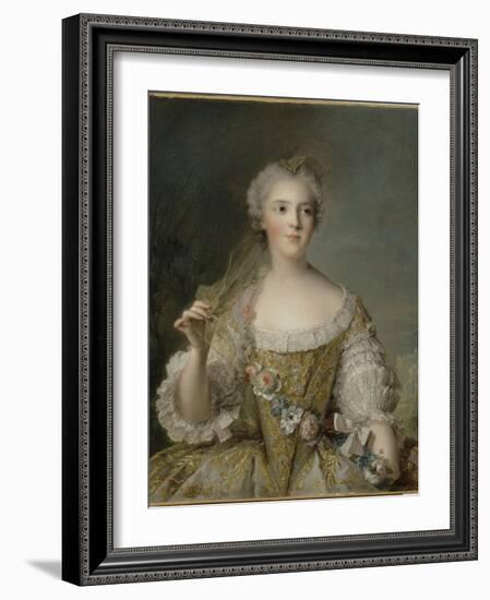 Madame Sophie de France, fille de Louis XV (1734-1782), représentée en buste tenant une guirlande-Jean-Marc Nattier-Framed Giclee Print