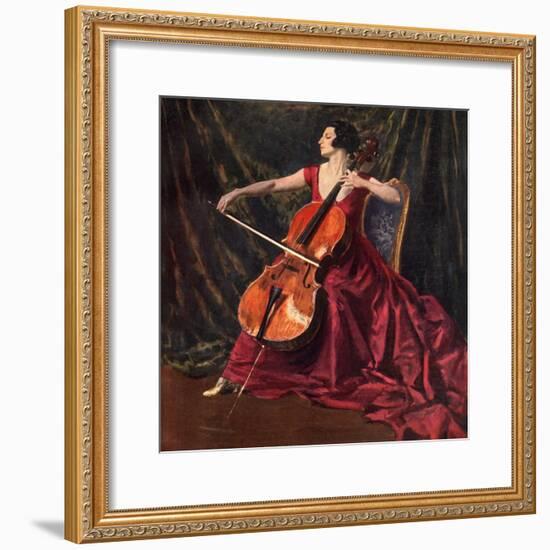 Madame Suggia, 1920-1923-Augustus John-Framed Premium Giclee Print
