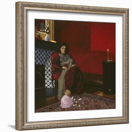 Madame Vallotton and Her Niece, Germaine Aghion, 1899-Felix Edouard Vallotton-Framed Giclee Print