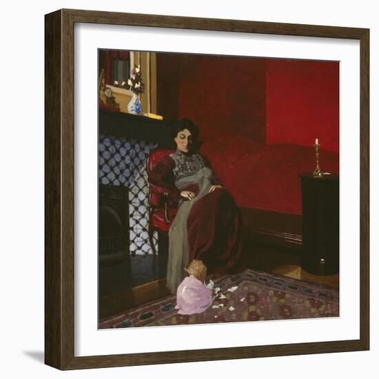 Madame Vallotton and Her Niece, Germaine Aghion, 1899-Felix Edouard Vallotton-Framed Giclee Print